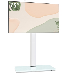 AOKCOS Floor TV Stand with Swivel Mount for 32 to 75 Inch TVs up to 110 lbs, 8 Level Height Adjustable Tilting, Tall TV Stand for Livingroom/Bedroom, MAX VESA 400x600mm