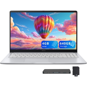 ASUS Chromebook CX15 15.6" FHD Laptop, Intel Celeron N4500,640GB Storage (128GB eMMC+512GB Docking Station Set), 4GB LPDDR4X,Intel UHD Graphics, Num Pad, Chrome OS, Pure Grey