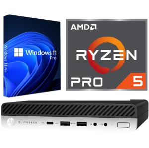 HP ProDesk 705 G4 Mini / AMD Ryzen 5 PRO 2400GE 3.2GHz / 32GB RAM / 1TB NVMe SSD / Windows 11 Pro / WiFi - Business Desktop PC Computer - Refurbished (Excellent)