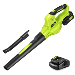 SnapFresh 20V Cordless Leaf Blower with 4.0Ah Battery Fast Charger and 2 Speed Modes