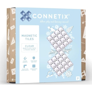 Connetix 2-Pack Magnetic Tiles Clear Base Plates Set