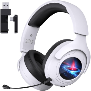 Gtheos 2.4GHz Wireless Gaming Headset for PS5, PS4, PC, Switch, Fortnite/Starfield/FPS Gamers, Bluetooth 5.3 Gaming Headphones with Noise Canceling Mic, 45H+ Battery, Bass Sound,