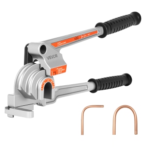 VEVOR 3 in 1 Pipe Tube Bender, 1/4", 3/8", 1/2" OD, Manual Level Tube Bender, 180° Copper Aluminum Pipes Bending Tool for Automotive Repair, HVAC Air Conditioning