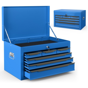 Gymax 24'' Tool Chest Case Steel Tool Box w/ 6 Drawers Top Storage Automatic Lock