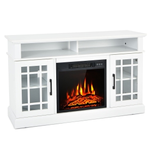 48 Inch Fireplace TV Stand with 18 Inch Electric Fireplace Insert for TVs Up to 55 Inch