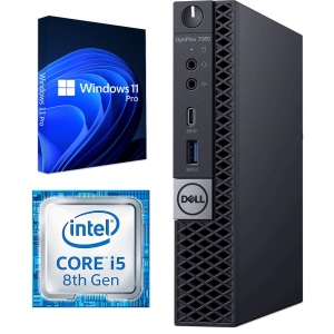 Dell OptiPlex 7060 Micro / i5-8500T 2.1GHz / 16GB RAM / 256GB NVMe SSD / Windows 11 Pro / WiFi - Business Desktop PC Computer - Refurbished (Good)