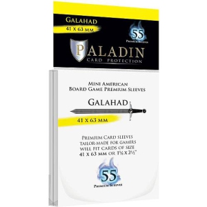 Paladin Card Protectors Paladin Board Game "Galahad" Mini American Size Premium Card Sleeves (41mm x 63mm) 55 Sleeves per Pack