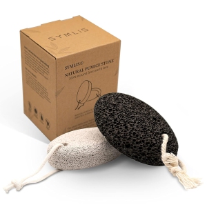Symlis Natural Oval Pumice Stone for Feet & Hands, 2 Pack