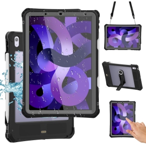 for iPad Air 7/6/5/4 Protective Case, Waterproof Shockproof Snow Proof Dirt Proof Heavy Duty Rugged Case with Pencil Holder Kickstand Keyboard Interface for 10.9 iPad Air 2020-202