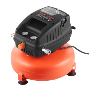 VEVOR 3 Gallon Air Compressor, 1/3HP 0.54CFM @ 90PSI Portable Pancake Air Compressor & 100PSI Max Working Pressure, Oil-Free Compressor Tank for Tire Inflation, Spray Painting,120V