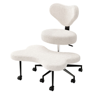 Pinmoco Ergonomic Cross-Legged Swivel Chair, ADHD Chair Adjustable Height Meditation Chair with Back Support, Office/Home Chair