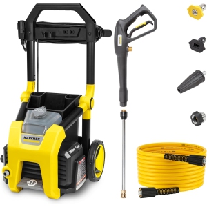 Kärcher Pressure Washer K1900PS, 3 Spray Nozzles, 0.5 gal Detergent Tank, For Cars, Driveways, Siding, Patios, 1.46 max. GPM
