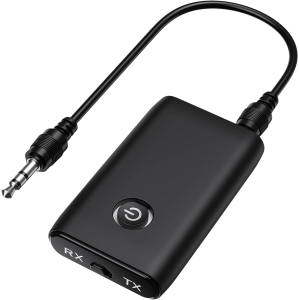 Aux Bluetooth Adapter for Car, 2 in 1 Bluetooth Transmitter Receiver, Bluetooth 5.0 Car Adapter Hands-Free Call,