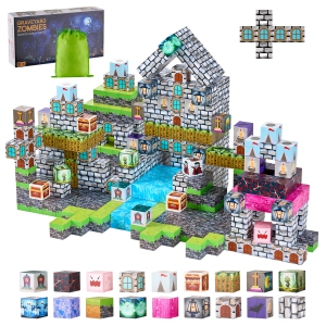 VEVOR 100 PCS Magnetic Blocks, Cemetery Zombies Set, Magnetic Building Cubes for Kids, STEM Montessori Sensory Toys for Christmas Birthday Gift, for 3+ Years Old Boys & Girls