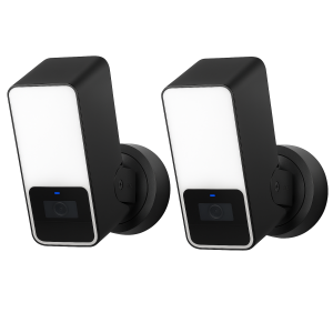 Eve Outdoor Cam (Black Edition) – Secure floodlight Camera, 1080p, Night Vision, Wi-Fi (2.4 GHz), Motion Sensor, Two-Way Communication, Flexible & Easy Installation 2-Pack