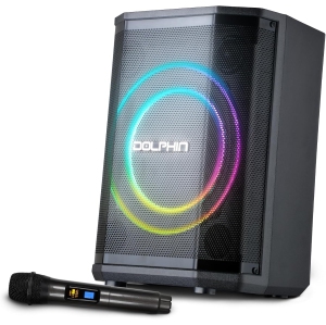 Dolphin SP-885RBT Portable Bluetooth Party Speaker with 8" woofer and Wireless Mic