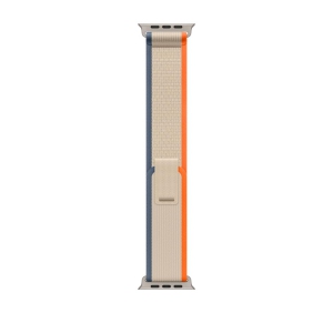 Apple Watch Band - Trail Loop (49mm) - Orange/Beige with Rugged Titanium Finish - S/M