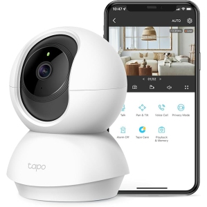 TP-Link Tapo 2K Sécurité intérieure de l'appareil/de l'outil WiFi Caméra, bébé & Caméra pour animaux de compagnie 360° Suivi des mouvements, 2-Way Audio, vision nocturne, nuage & Stockage local (jusqu'à 256 GB), Ouvrages avec Alexa & Allez.