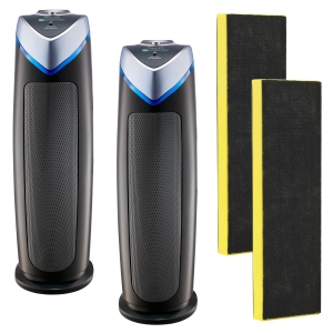 GermGuardian 22" 4-in-1 True HEPA Air Purifier with UV-C & Carbon Filter – Covers up to 743 sq. ft. – 2-Pack with Bonus Filters – 3-Year Warranty