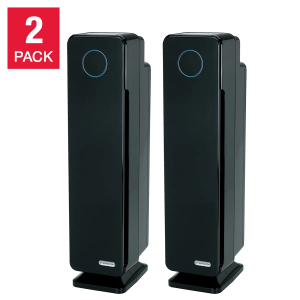 GermGuardian Elite 28" 4-in-1 True HEPA Air Purifier with UV-C & Carbon Filter – Large Room Cleaner for Allergies, Pets, Smoke & Mold – Covers up to 870 sq. ft. – 2-Pack – 5-Year W
