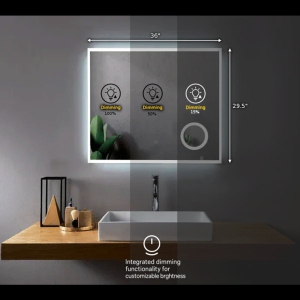 SERA BATHROOM Mirror 36" LED M-1039 with Magnifying Mirror (36" X 30") - Frosted