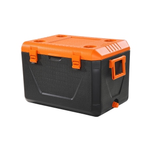 VEVOR 63 QT Portable Cooler, Hard Cooler with Ice Retention, Heavy-Duty Handles and Cup Holder, Lightweight Rigid Material Insulated Portable Cooler, Suitable for Family Picnics