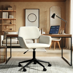 Homy Casa chaise de bureau ergonomique, hauteur réglable, tissu beige, laminage