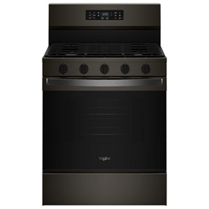 Whirlpool 30" 5.0 Cu. Ft. Free-Standing 5-Burner Self-Clean Gas Air Fry Range (WFGS5730SV) - Black Stainless Steel