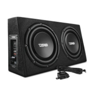 DS18 PU210A Dual 10" 350W RMS Active Shallow-Mount Subwoofer Enclosure for Pickup Trucks