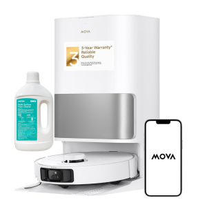 MOVA P10 Pro Ultra Robot Vacuum and Mop Kit, 13,000Pa Suction, 140°F Hot Water Auto Mop Washing & Drying, Dual Spinning Extenable Mop, Cleaning Solution(1L)
