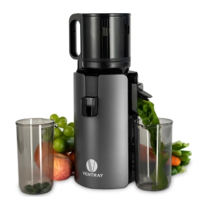 Ventray Cold Press Juicer, 4.7" Large Feed Chute Masticating Juicer with Extended Extraction Tech for Vegetables & Fruits - Black