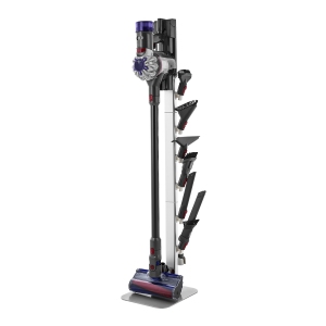 VEVOR Vacuum Stand, Compatible with Dyson G5 V15 V12 V11 V10 V8 V7 V6 Series Upright Vacuums Cleaners, Stable Vacuum Stand Holder with 6 Hooks and Non-slip Footpads, Gray