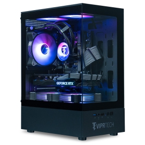 ViprTech Stryker 4.0 Liquid-Cooled PC - AMD Ryzen 7 (4.4GHz Turbo), NVIDIA RTX 5060 8GB, 16GB DDR4, 1TB SSD, WiFi BT, Win 11 Pro, Gaming Desktop Computer Prebuilt, Onyx Black