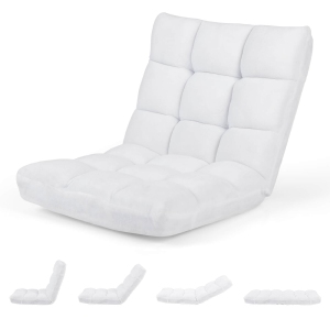 Costway Adjustable 14-Position Floor Chair Folding Lazy Gaming Sofa Chair Cushioned New