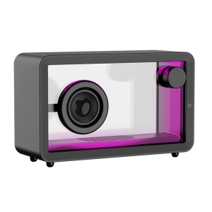 Transparent Bluetooth speaker with RGB colorful atmosphere light, subwoofer, 2000mAh battery life, stereo sound, support TF card/U disk playback, portable desktop computer speaker