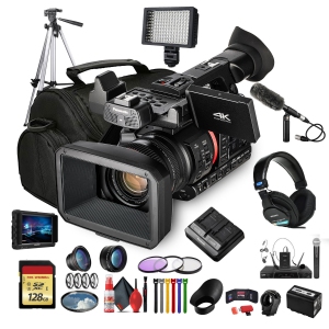 Panasonic AG-CX350 4K Camcorder (AG-CX350) W/Padded Case, 128 GB Memory Card + More