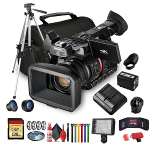 Panasonic AG-CX350 4K Camcorder (AG-CX350) W/Padded Case, 128 GB Memory Card + More