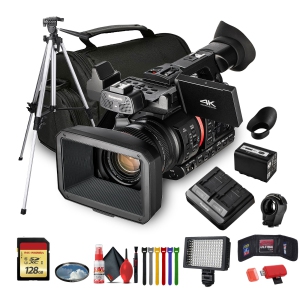 Panasonic AG-CX350 4K Camcorder (AG-CX350) W/Padded Case, 128 GB Memory Card + More