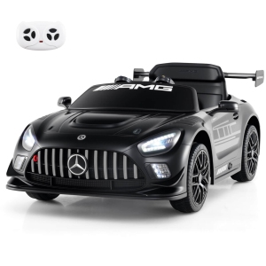 Costway Ride on Car Licensed Mercedes-AMG GT3 Kids Car with Remote Control 3 Speeds Black/Red/White