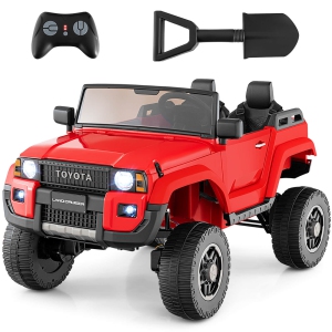 Costway 24V 2 Seater Ride on Car for Kids Licensed Toyota LC250 Ride on Truck with Remote Black/Gray/Navy/Pink/Red