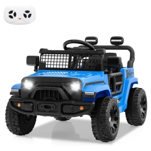 Costway 12V Kids Ride on Truck Car Battery Powered Electric Vehicle with Remote Control White/Purple/Red/Blue/Black/Pink