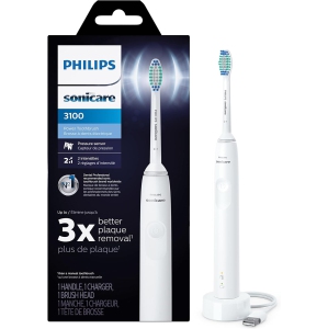 Philips Sonicare 3100 Power Toothbrush, Rechargeable Electric Toothbrush with Pressure Sensor - White