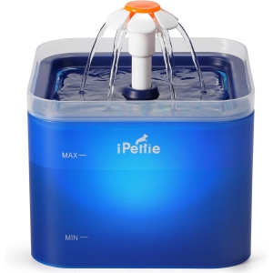 iPettie Neverland Cat Water Fountain with LED Light, 67oz/2.0L, Ultra Quiet Cat Drinking Fountain with Filter, Automatic Pet Water Fountain for Cats and Small Dogs (Blue, Medium)