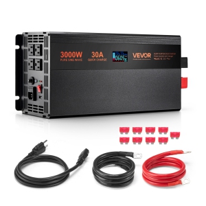 VEVOR 3000W Sump Pump Battery Backup System, Auto Switches to Battery Inverter for Continuous Sump Pump Operation, Pure Sine Wave, LCD Display, for Basement Protection Emergency