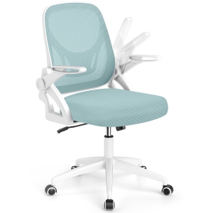 Costway chaise de bureau Mesh avec support Lombar & Roulettes à roulettes pour le travail, en acier inoxydable/Navy/Noir/Gray/Green/Beige