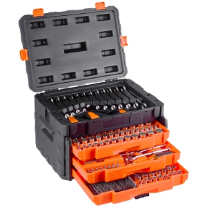 VEVOR 450 Pcs Mechanics Tool Set and Socket Set, 1/4, 3/8 and 1/2 inch Drive Deep and Standard Sockets, SAE Metric Mechanic Tool Kit with Bits, Wrenches, Accessories, Storage Case