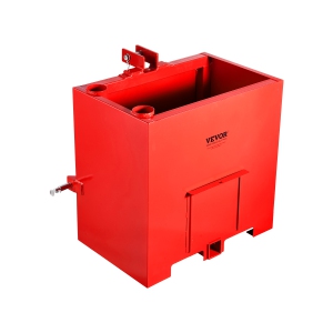 VEVOR 800lbs Load Capacity Ballast Box,Corrosion-Proof 3-Point Category 1 Tractor Ballast for 2 in Hitch Receiver,Heavy-Duty Thickened Steel 5ft鲁 Volume,Loader Attachment, Red