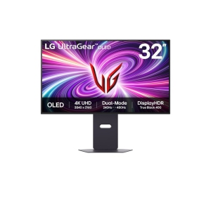 LG UltraGear 32" 4K UHD 3840x2160 OLED Double mode UHD 240Hz / FHD 480Hz 0,03 ms (GtG) Hauteur réglable 2x HDMI 2.1 1x DisplayPort 1.4 Moniteur de jeu, Noir (32GS95UV-B)