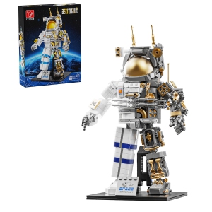 Space Astronaut Building Toy Kit -Translucent Classic Spaceman Model Building Block Set with Display Stand,Home or Office Deco,Gift Idea for Adults&Kids Ages 8 and Up