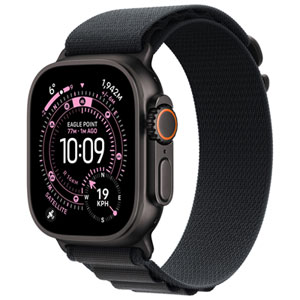 Apple Watch Ultra 3 (GPS + Cellular) 49mm Black Titanium Case with Black Alpine Loop - Large
